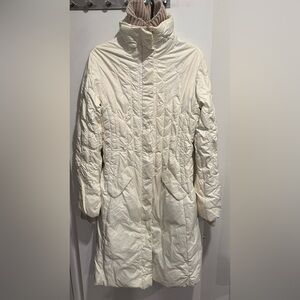 Vintage Lady Dutch down feathers puffer coat jacket fitted Y2K cream warm USS